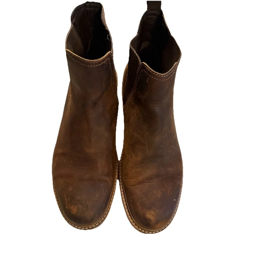 Clarks‎ Chelsea Boots Leather Mens 12M Brown Cognac Ankle Slip On Chukka 15770